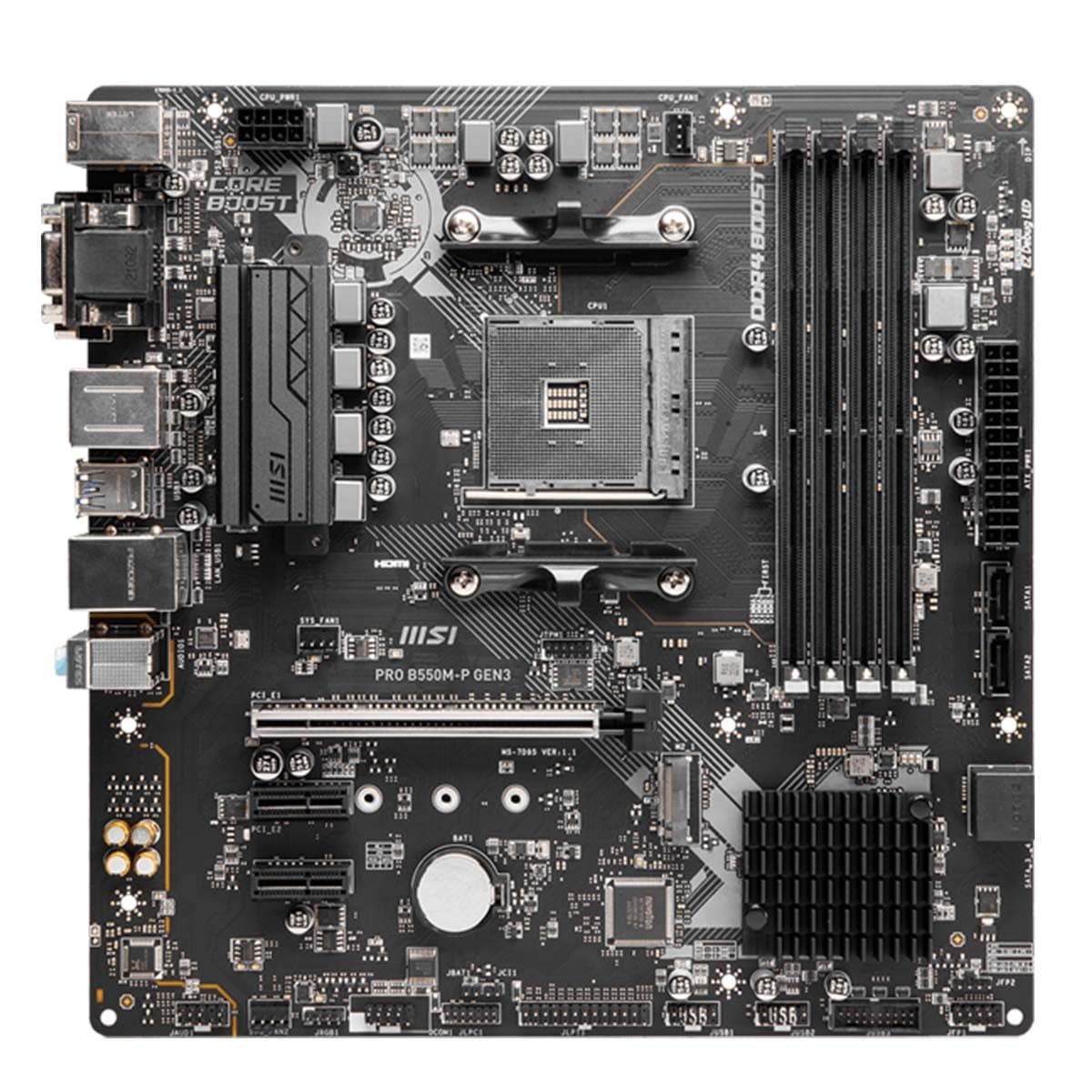 Placa Mãe MSI PRO B550M-P GEN3, Chipset B550, AMD AM4, mATX, DDR4 - miniatura 2