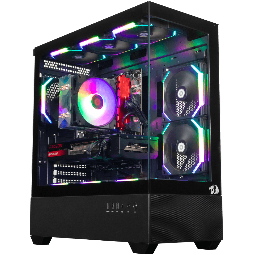 GABINETE GAMER REDRAGON REFLECT FLOW, MID-TOWER, LATERAL DE VIDRO, PRETO - CA-606B - miniatura 6