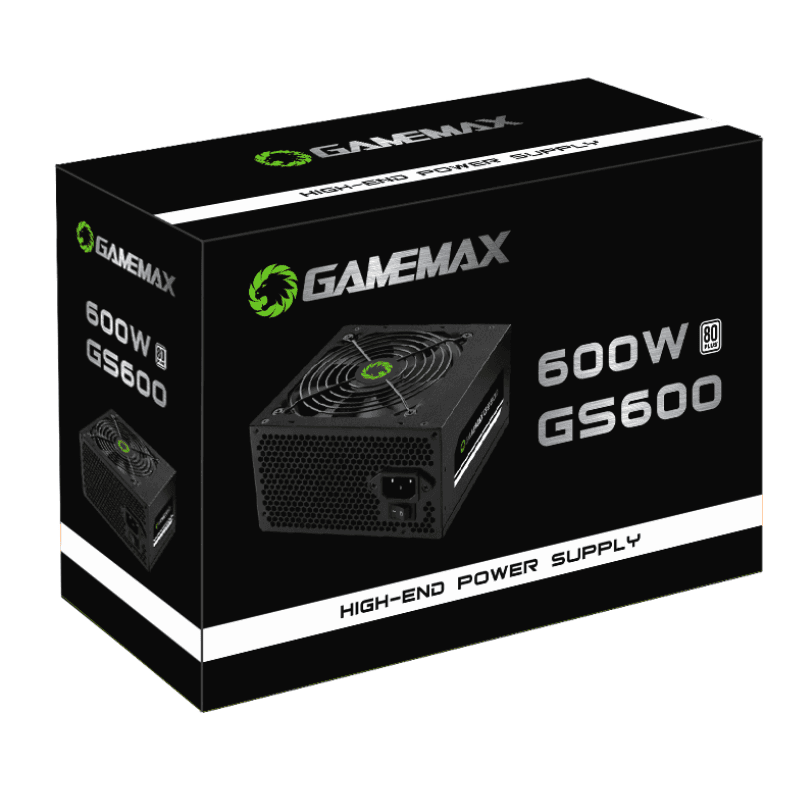 Fonte Gamemax 600w Gs600 com Cabo PFC Ativo 80 Plus White Preto