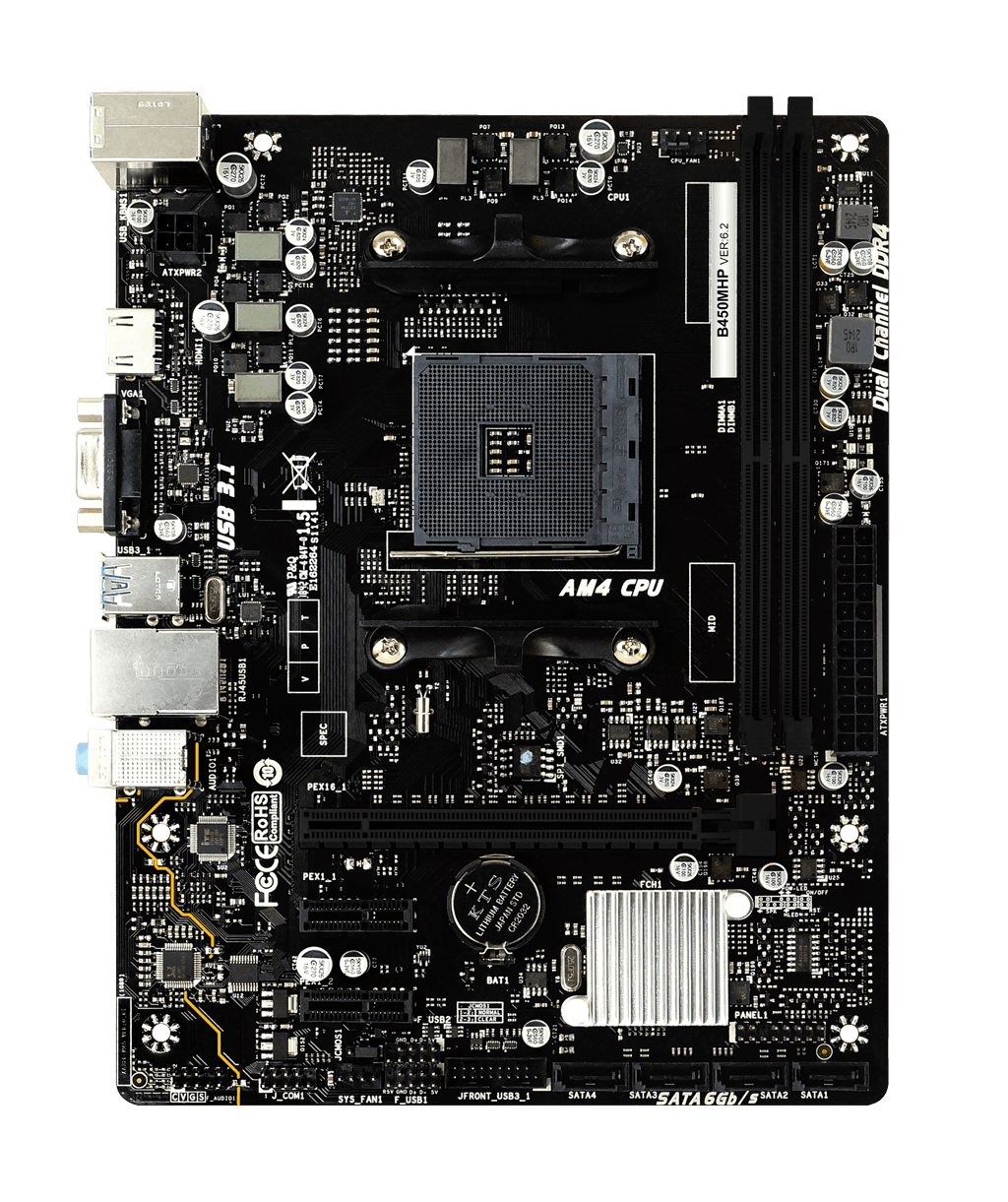 PLACA MAE BIOSTAR B450MHP SOCKET AMD AM4 VR 6.2 - miniatura 2