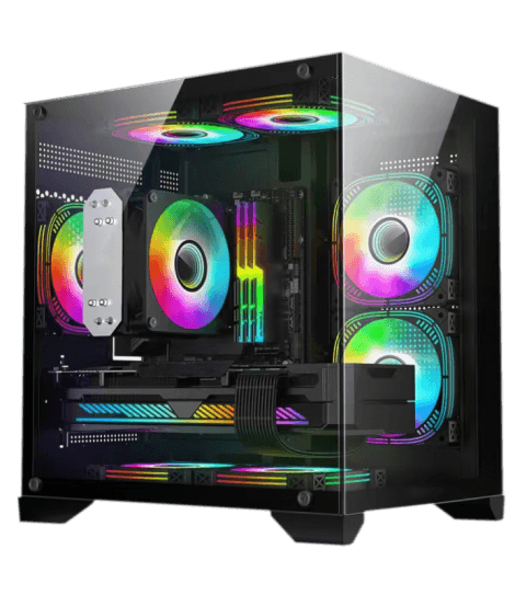 Gabinete Cubo Gamer Hayom Com 4 Fans RGB - GB1790 Preto - foto 1