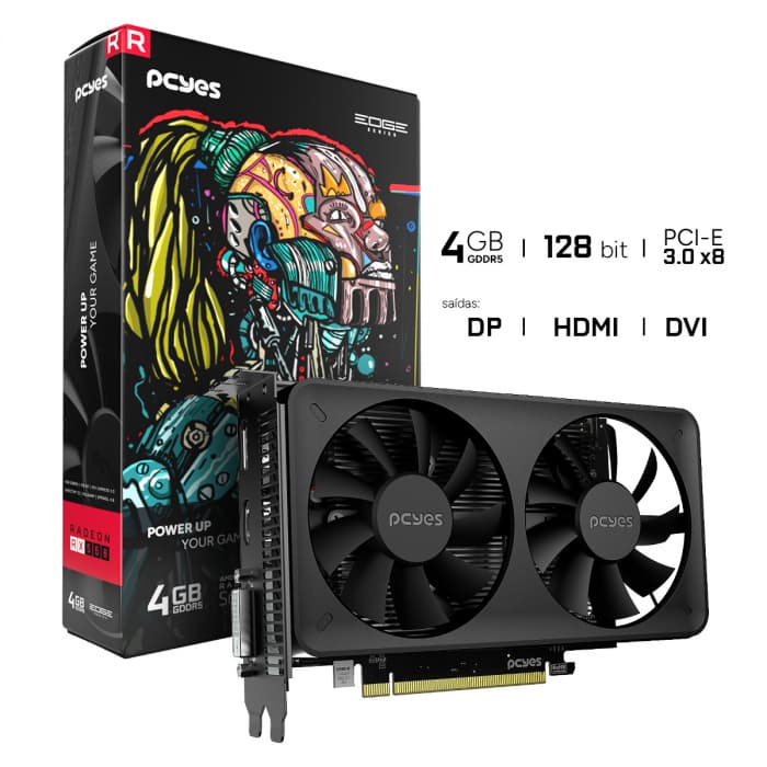 RX 550 4GB GDDR5 128 BITS DUAL-FAN PROJETO EDGE PVEX5504GBDF - foto 1