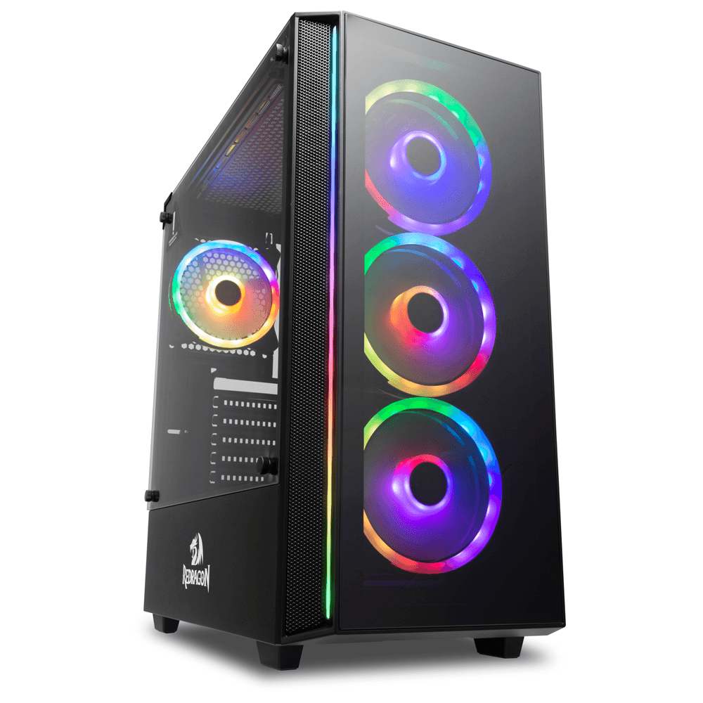 GABINETE GAMER REDRAGON GRAPPLE PRETO (NÃO ACOMPANHA FANS) - foto 1
