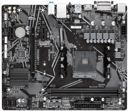 Placa Mãe Gigabyte Para Amd Am4 A520m S2h 2x Ddr4 Matx - miniatura 4