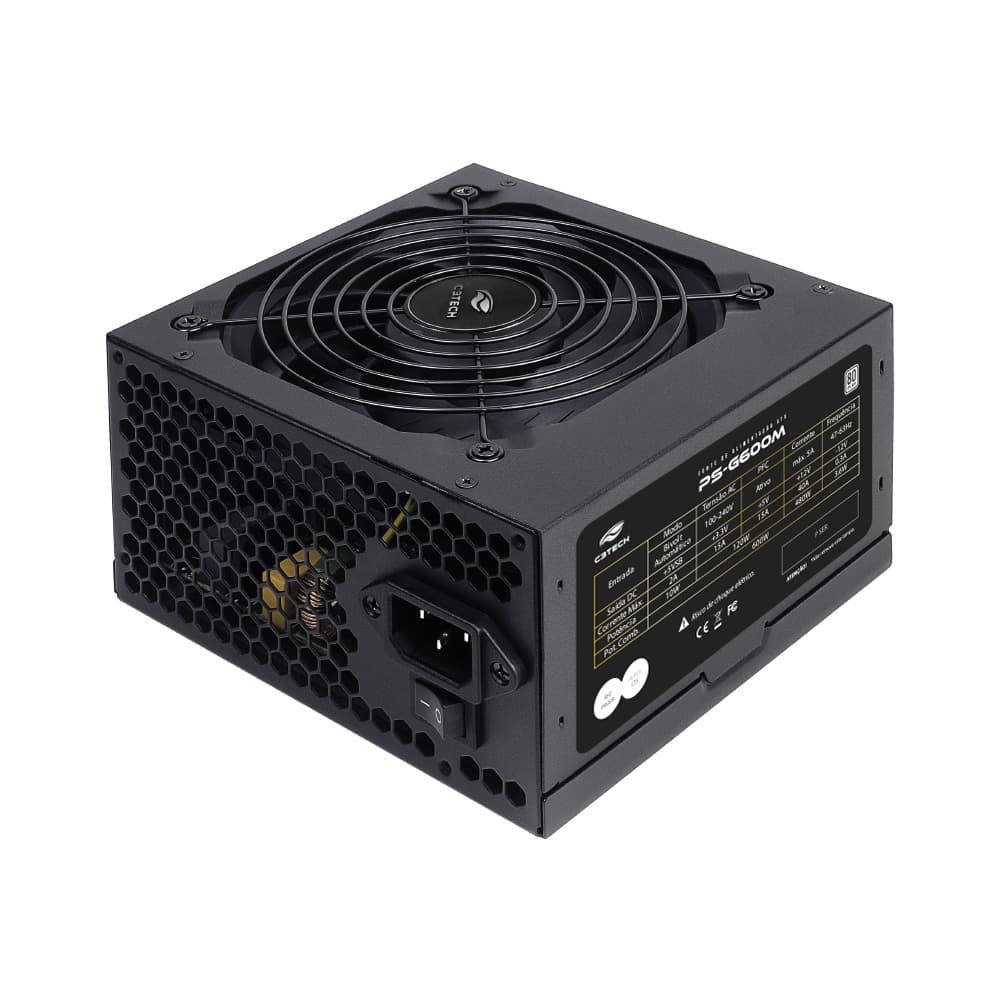 Fonte ATX 600w 80 Plus White C3Tech Gaming - PS-G600M - miniatura 3