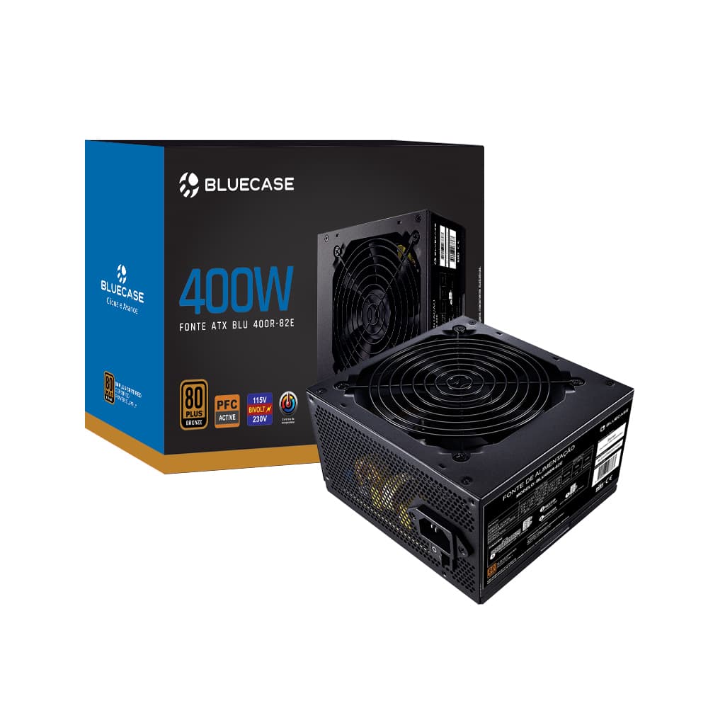 FONTE BLUECASE 400W REAL 80 PLUS BRONZE
