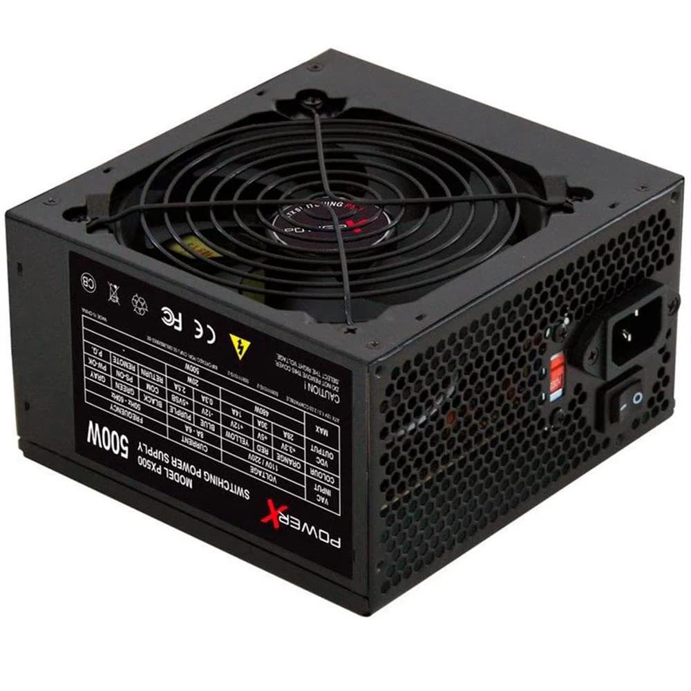 Fonte PowerX, 500W, Com Cabo, Preto - PX500 - (Semi novo 30 Dias de Garantia)