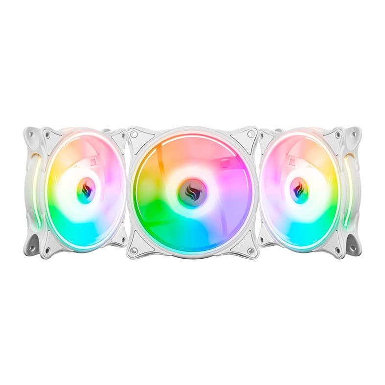 Kit Ventoinhas Pichau Dual Ring P1, ARGB, 3x120mm, Branca + Controladora, PG-DRP-WH01 - miniatura 2
