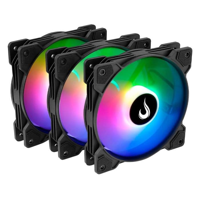 Kit Cooler Gabinete Rise Mode X C/ 3x Fans 120mm 1200 RPM ARGB - RM-XLD-01-ARGB - foto 1