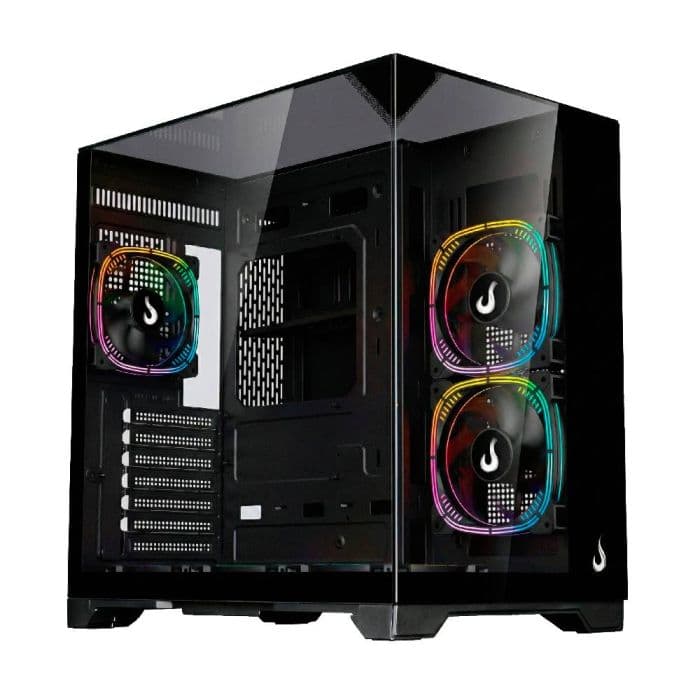 Gabinete Gamer Rise Mode Galaxy Full Glass X Mid Tower Vidro Temperado USB 3.0 S/ Fan Preto - RM-CA-FGX-B