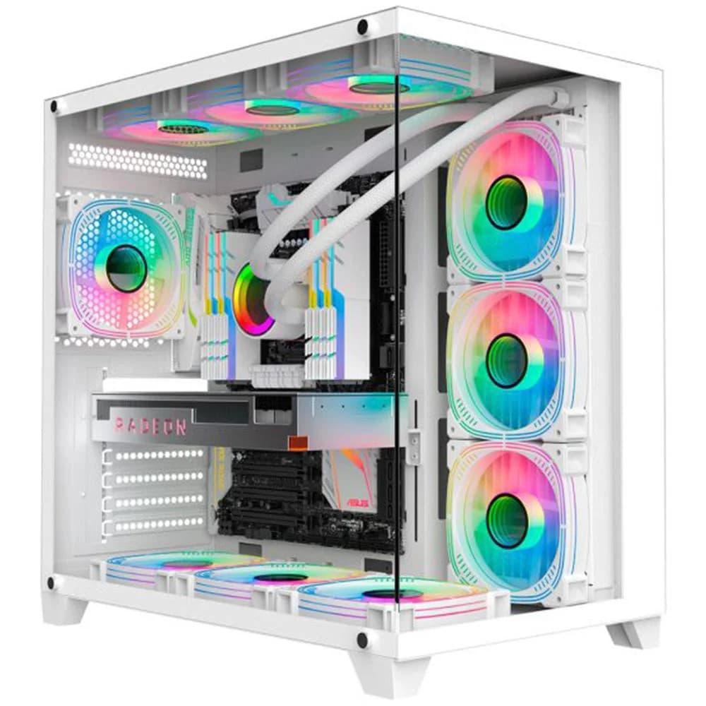 Gabinete Gamer K-mex, W2J1,  Aquario Ghost Shark, Atx, Branco - foto 1