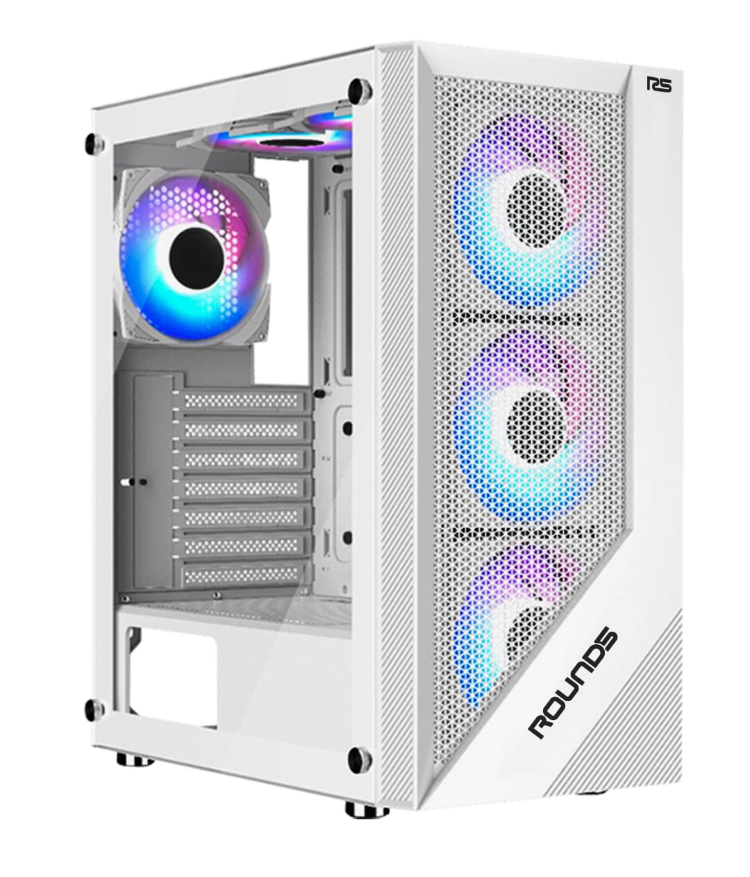 GABINETE GAMER R5 SYNDRA WHITE (ATX / LATERAL VIDRO / FRENTE MESH/ SEM FAN) - foto 1