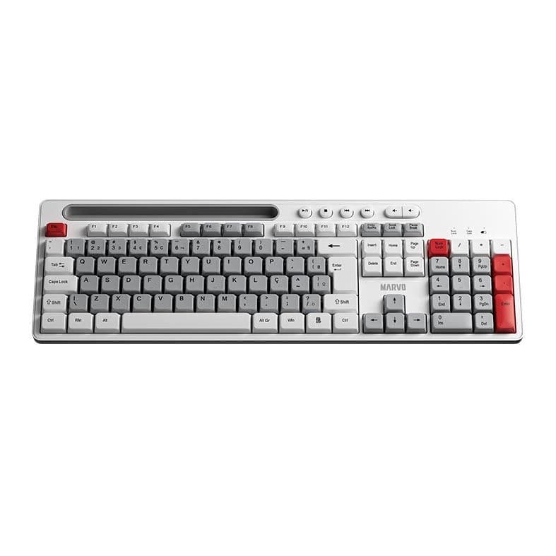 Kit Teclado e Mouse Marvo WS009, ABNT2, 1600DPI, Wireless, Branco e Cinza, WS009-PT - miniatura 2
