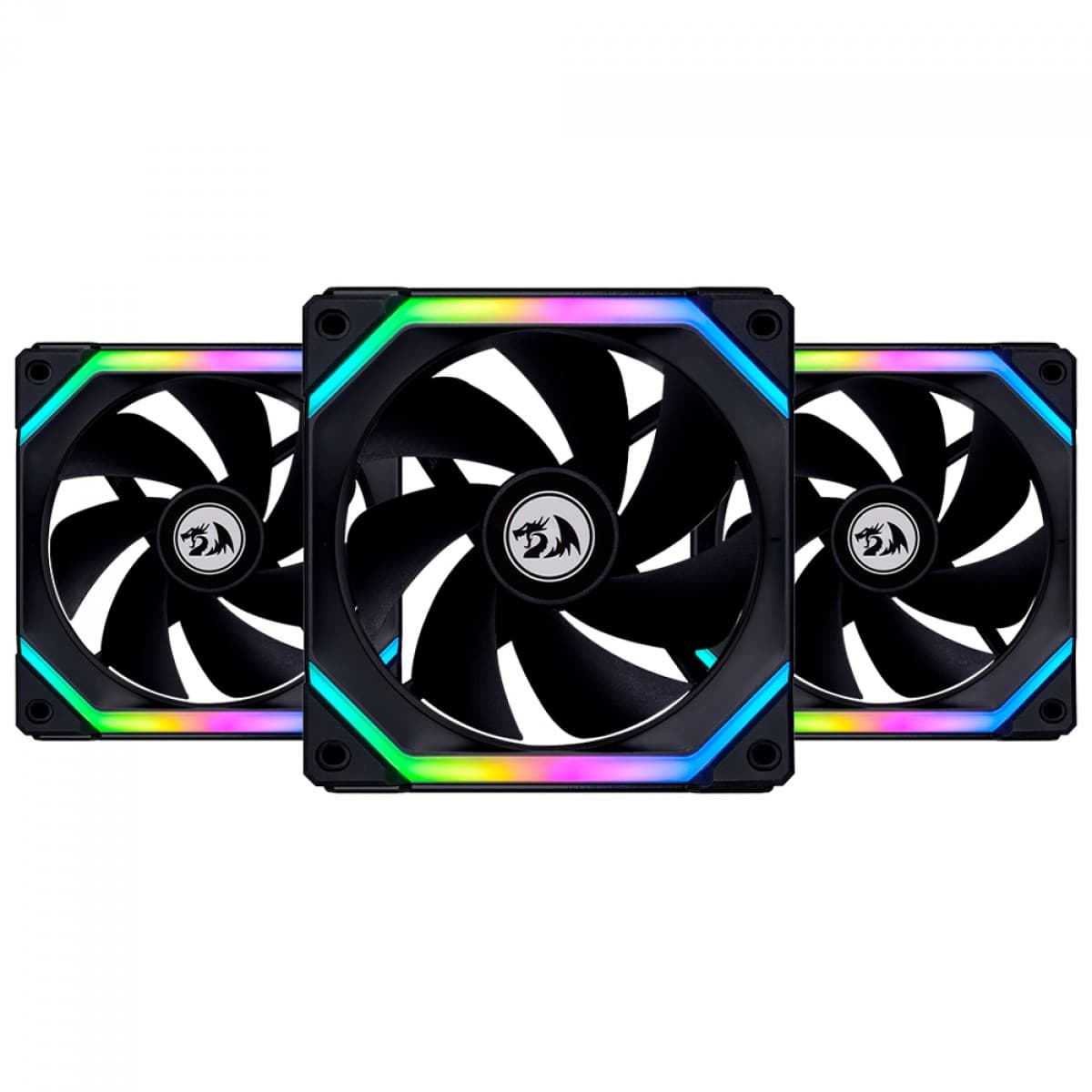 Kit Fan Com 3 Unidades Lian Li Uni Fan Redragon Spec, 120mm, ARGB, Black, UF-SL120-3B SI - foto 1