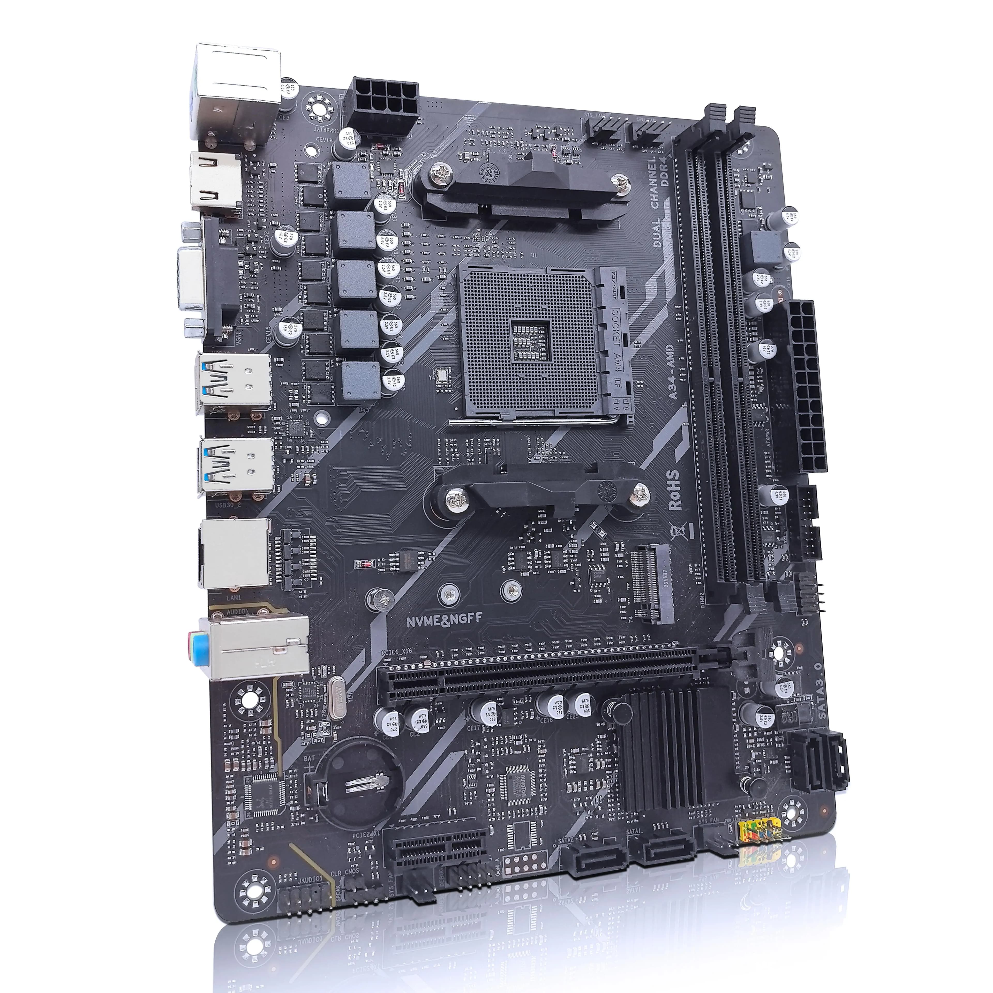 Placa Mae NTC B450M (AM4/2xDDR4/HDMI/VGA/M.2/USB 3.0/Micro- ATX) - foto 1