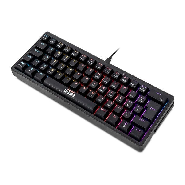 Teclado Mecanico Mancer Zarion, Rainbow, ABNT2, Switch Vermelho, Preto, MCR-ZRN-RBW01 - miniatura 2