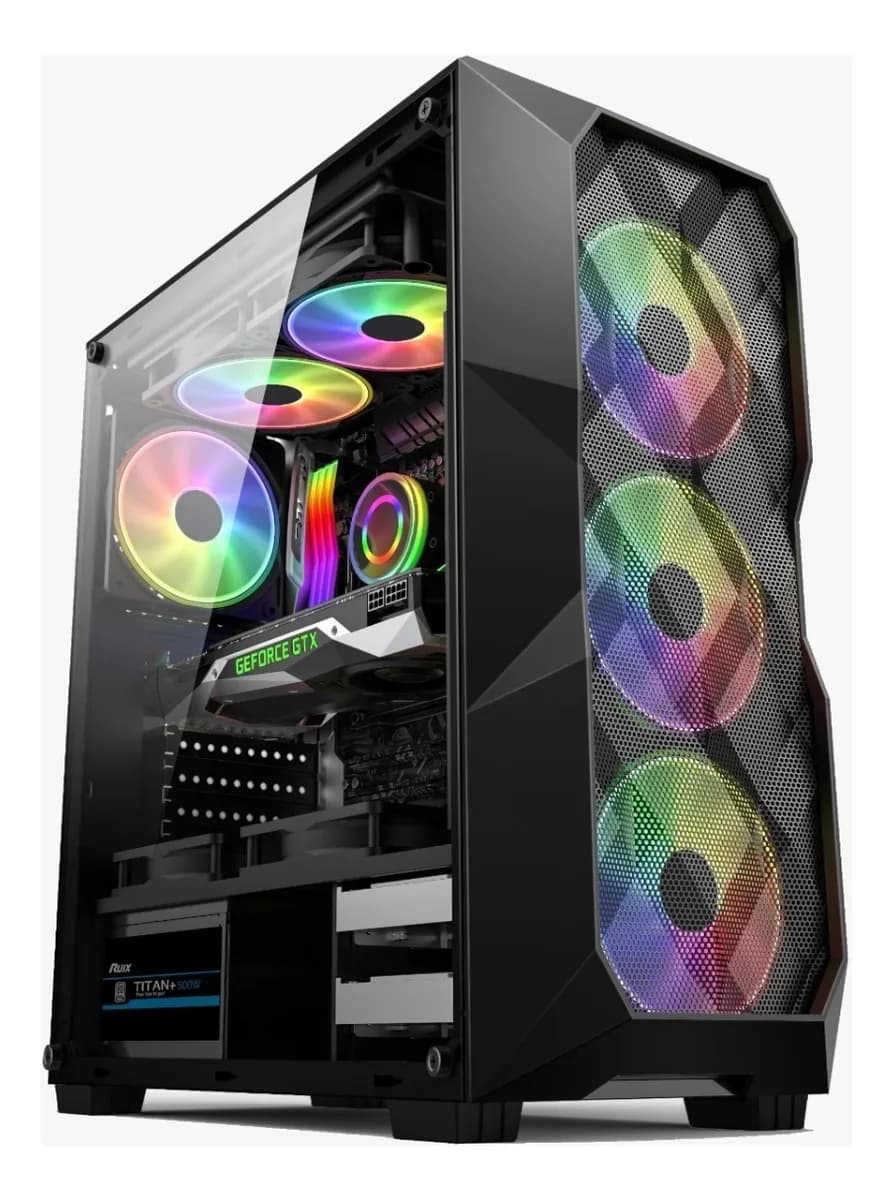 Gabinete Gamer com 3 Fans RGB Inclusas + Lateral Em Vidro - GB1710 - foto 1