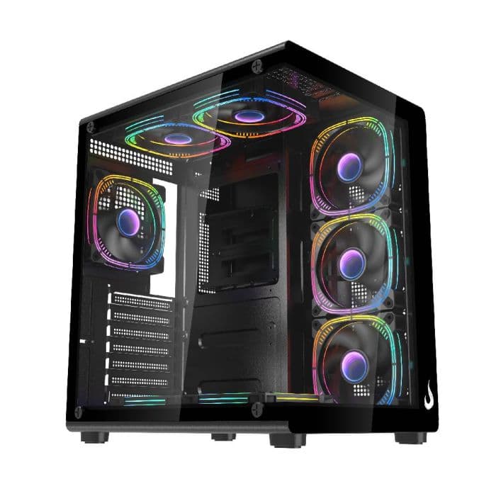 Gabinete Gamer Rise Mode Galaxy Glass X Mid Tower Vidro Temperado USB 3.0 S/ Fan Preto RM-GA-GGX-FB - foto 1