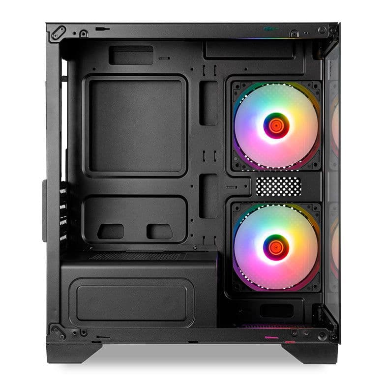 Gabinete Gamer TGT Gladiator, Rainbow, Mid-Tower, Lateral de Vidro, Com 2 Fans, Preto, TGT-GLD-BK - miniatura 2