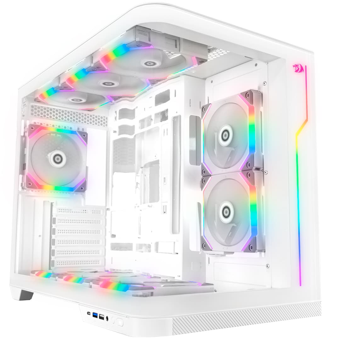 Gabinete Redragon Wideload Extreme Vidro Curvo Branco - foto 1