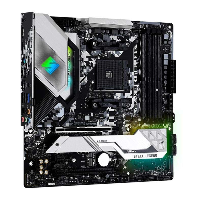Placa Mae ASRock B550M Steel Legend DDR4 Socket AM4 Chipset AMD B550, B550M-STEEL-LEGEND - foto 1